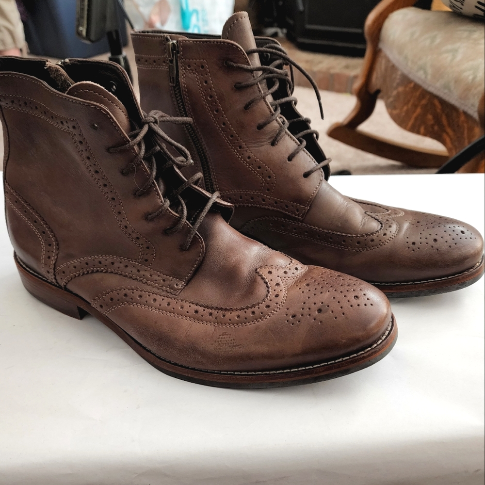Rockport Wyat Wingtip Boot Men Rockport  Boot belk Size 13 Coffee Brown